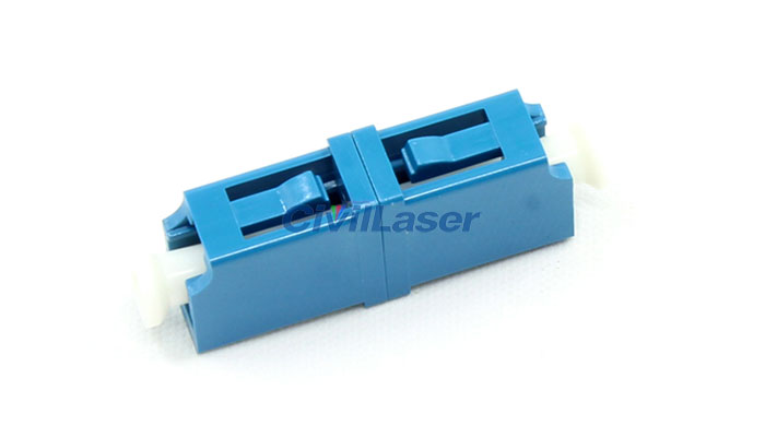 Symmetrical Type Blue Singal Mode Singal Core Plastic LC Fiber Optic Adapter